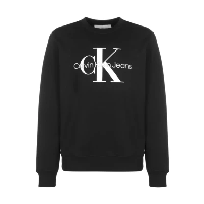 Image of Calvin Klein Jeans CORE Monogram Crewneck Sweatshirt, Men&#039;s, Size: XS, Ck black