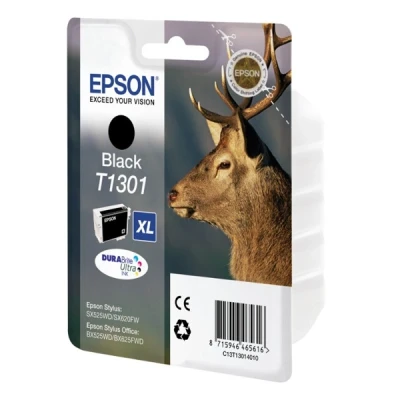 Image of Epson T1301XL Black Stag Genuine High Yield DURABrite Ultra Ink Cartridge