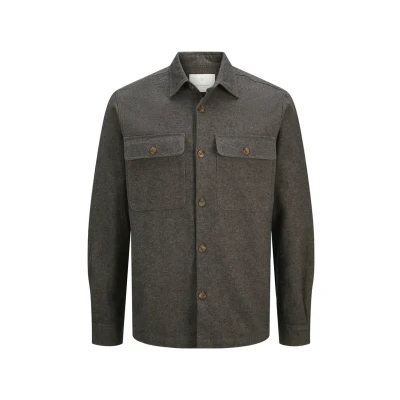 Image of Jack &amp; Jones Raymond Langarm Shirt, Men&#039;s, Size: Medium, Slate black