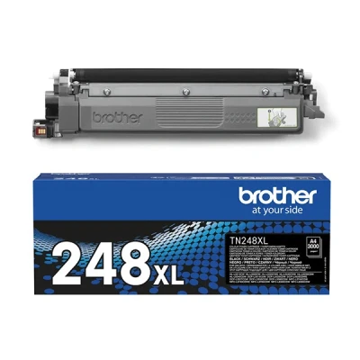 Image of BROTHER TN 248XLBK Toner Cartridge, Black, Single Pack, High Yield, Includes 1 x Genuine Supplies