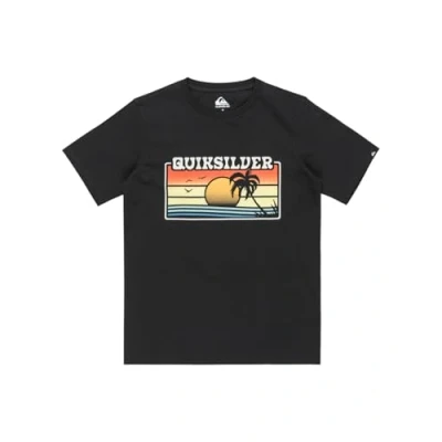 Image of Quiksilver SUN Faded Unisex Print Tshirt for kids, Size: 14y, Black
