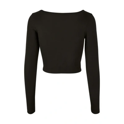 Image of Urban Classics Cropped Longsleeve Long sleeved top, Women&#039;s, Size: 3XL, Black