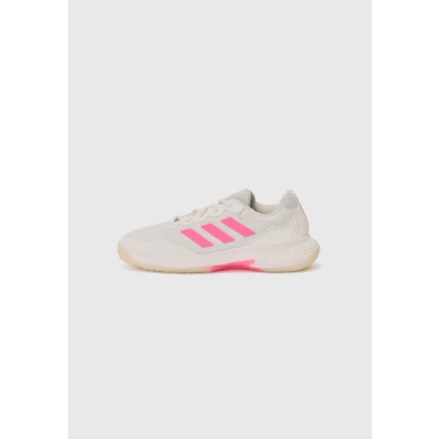 Image of adidas Performance Gamecourt 2 Multicourt tennis shoes, Women&#039;s, Size: 8.5, Core white/lucid pink/core black shoes