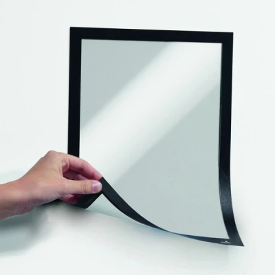Image of Durable DURAFRAME Magnetic Frame A4 Format In Black Pack of 5 Frames Document for Professional Internal Signage