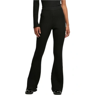 Image of Urban Classics Women&#039;s Ladies Flared Rib Knit Leggings, Black, 5XL