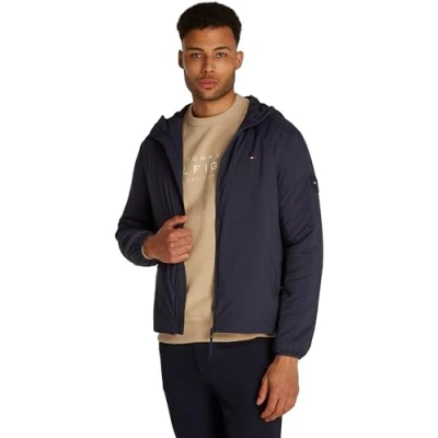 Image of Tommy Hilfiger Packable Hooded Jacket Light jacket, Men&#039;s, Size: XXL, Desert sky