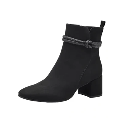 Image of MARCO TOZZI Damen Stiefeletten mit Absatz Elegant Reißverschluss, Schwarz (Black), 40 EU