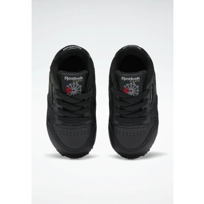Image of Reebok Classic Leather Baby shoes for kids, Size: 4K, Black Leather/synthetics