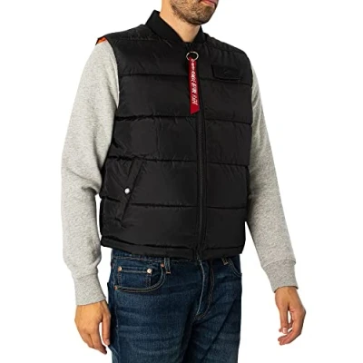 Image of Alpha Industries LW Waistcoat, Men&#039;s, Size: Large, Black
