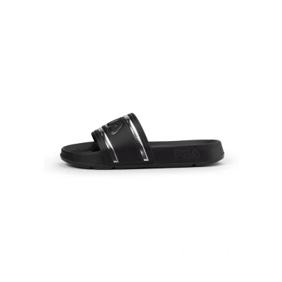 Image of FILA Women&#039;s Morro Bay Logo Slipper wmn Slide Sandal, Black Silver, 10 UK, UK