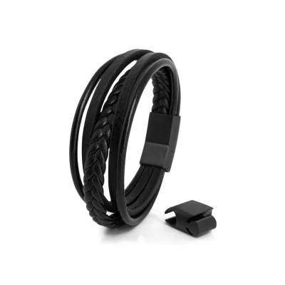 Image of Akitsune PAX Bracelet, Men&#039;s, Size: 7,09&#039;&#039;, Schwarz