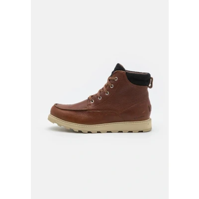 Image of Sorel Madson MOC TOE WP Laceup ankle boots, Men&#039;s, Size: 7, Gaucho tan/oat Leather
