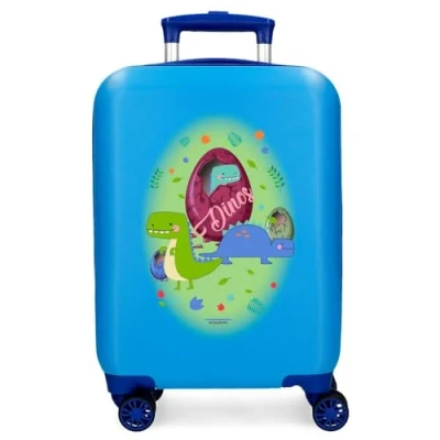 Image of Movom Dinos Cabin Suitcase Blue 33 x 50 20 cm Rigid ABS Combination Lock Side 28.4L 2 kg 4 Double Wheels Hand Luggage, Blue, Suitcase,