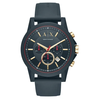 Image of Armani Exchange Chronograph watch, Men&#039;s, Size: One Size, Blau