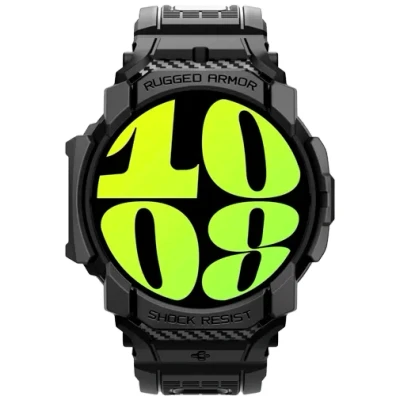 Image of Spigen Rugged Armor Pro Case Black Samsung Galaxy Watch 7 40mm