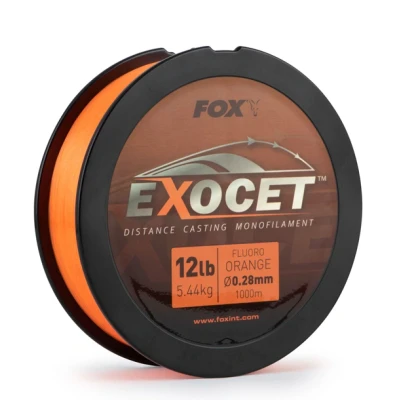 Image of Fox Exocet Fluoro Orange Mono 0.26mm 10lb / 4.9kg (1000m) Fluorocarbon