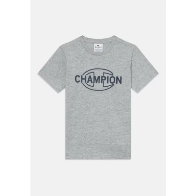 Image of Champion Graphic CREW NECK Unisex Print Tshirt for kids, Size: 9 10y, Grey