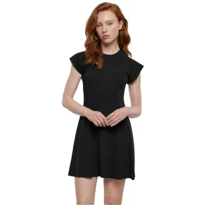 Image of Urban Classics Women&#039;s Ladies Skater Rib Dress, Black, M