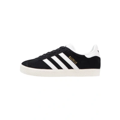 Image of adidas Originals Gazelle Trainers for kids, Size: 10k, Core black/white/gold metallic leather and imitation