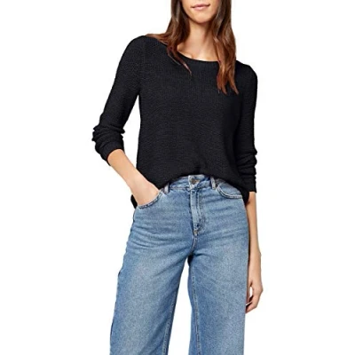 Image of ONLY Women&#039;s Onlgeena Xo L/S Pullover KNT Noos Sweater, Black (Black), XL