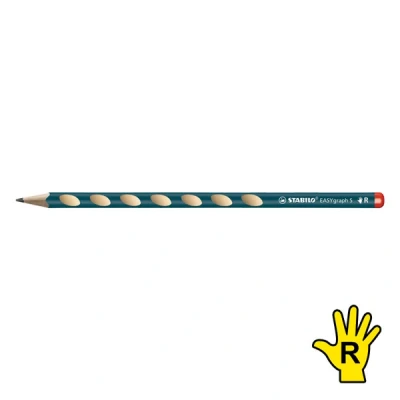 Image of STABILO Thin Ergonomic Graphite Pencil EASYgraph S Right Handed Pack of 12 Petrol HB