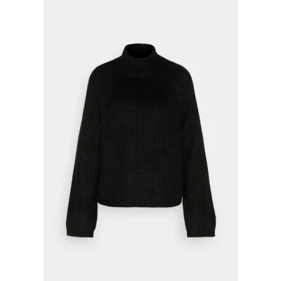 Image of PIECES Women&#039;s Pcnell Ls High Neck Knit Noos Jumper, Black, XS