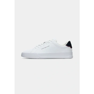 Image of Tommy Hilfiger Court Trainers, Men&#039;s, Size: 6.5, White/desert sky Leather
