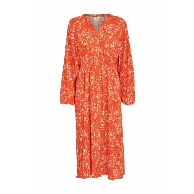 Image of Peppercorn Millie MID Day dress, Women&#039;s, Size: Large, P intense orange print