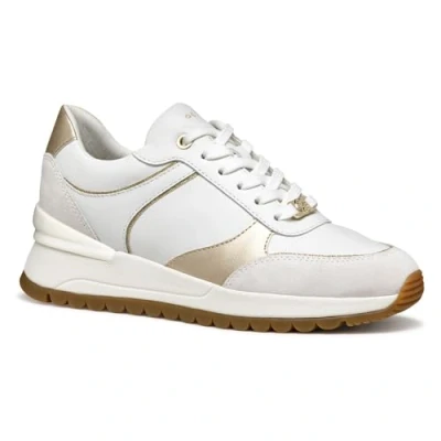 Image of Geox Desya Trainers, Women&#039;s, Size: 5, White/light gold leather and imitation