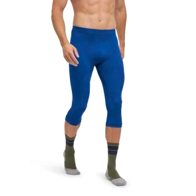 Image of FALKE Men&#039;s Warm 3/4 M TI Functional Yarn Quick Dry 1 Piece Base Layer Bottom, Blue (Yve 6714) new eco friendly, L