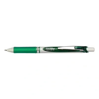 Image of Pentel BL77E DX EnerGel Eco Retractable Gel Rollerball Pen Made with 79% Recycled Materials Green Ink