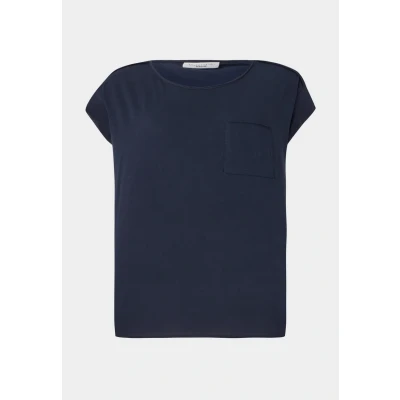 Image of Marc O&#039;Polo Denim Short Sleeve Chest Pocket Basic Tshirt, Women&#039;s, Size: Large, Scandinavian blue