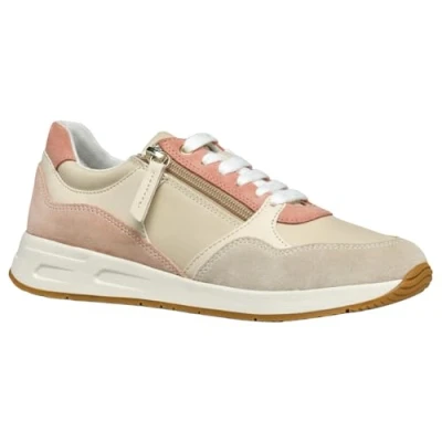 Image of Geox Bulmya Trainers, Women&#039;s, Size: 7.5, Papyrus/light taupe Leather and textile