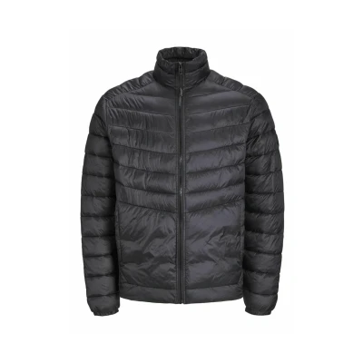Image of JACK &amp; JONES Mens Quilted Jacket Windproof 100% Nylon Long Sleeve Outdoor Puffer for Men, Sizes S to 2XL, Black/detail: solid., XS