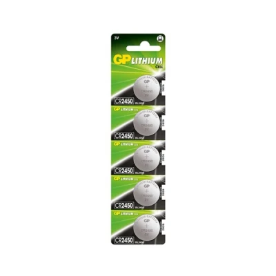 Image of GP Lithium Button CR2450 (DL2450) card of 5