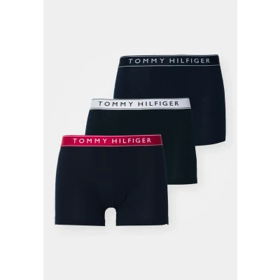 Image of Tommy Hilfiger Everyday Essentials Trunk 3 PACK Pants, Men&#039;s, Size: Large, White/red/desert sky