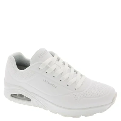 Image of Skechers Wide Fit UNO Trainers white, Men&#039;s, Size: 7.5, White Synthetics