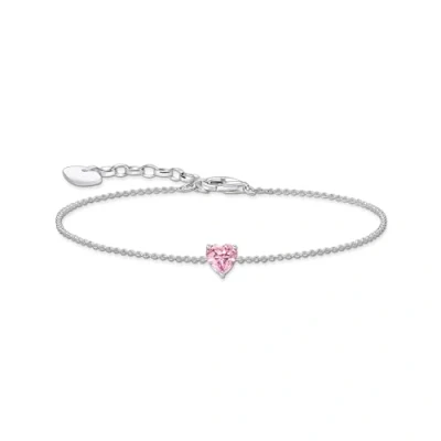 Image of Thomas SABO Heart Bracelet, Women&#039;s, Size: One Size, Pink