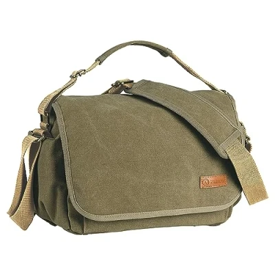 Image of TARION Canvas Camera Bag Crossbody Vintage Photo DSLR Messenger Single Shoulder Case for Women Men Street Urban Photography with Waterproof Raincover RS 01, Green, M,