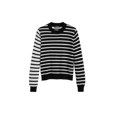 Image of Desigual Horizontal Striped Sweatshirt, Women&#039;s, Size: 14, Black
