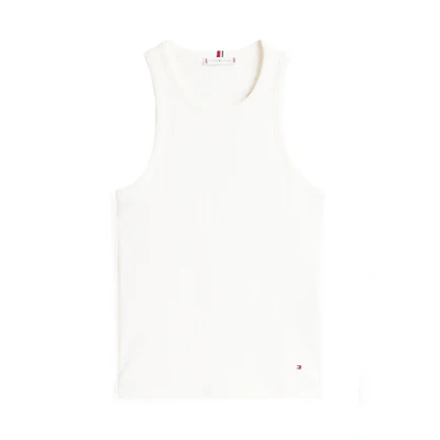 Image of Tommy Hilfiger SLIM TANK Top, Women&#039;s, Size: Large, Ecru
