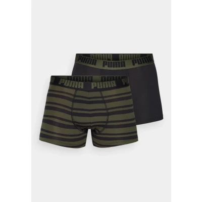 Image of Puma MEN Everyday Heritage Stripe 2 PACK Pants, Men&#039;s, Size: Small, Forest night tonal