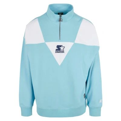 Image of Starter Troyer Sweatshirt, Men&#039;s, Size: Medium, Balticblue white