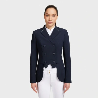 Image of Samshield Ladies Short Frac Premium Dressage Tails Navy IT40 UK8 FR36 Horse Riding Equestrian