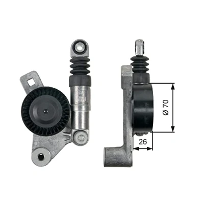 Image of Tensioner Pulley, v ribbed belt GATES T39132