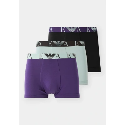 Image of Emporio Armani Trunk 3 PACK Pants, Men&#039;s, Size: XXL, Choco/surf/grape