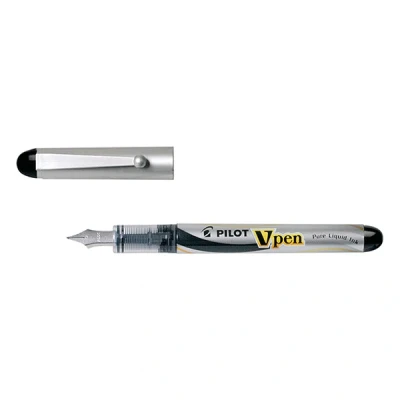 Image of Pilot V pen fine silver fountain (black ink)