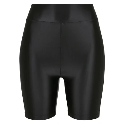 Image of Urban Classics Ladies Highwaist Shiny Metallic Cycle Shorts Shorts, Women&#039;s, Size: 31, Schwarz