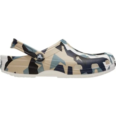Image of Crocs GEO CAMO Unisex Mules white/multicoloured, Size: M5W6, White/multi coloured Synthetics