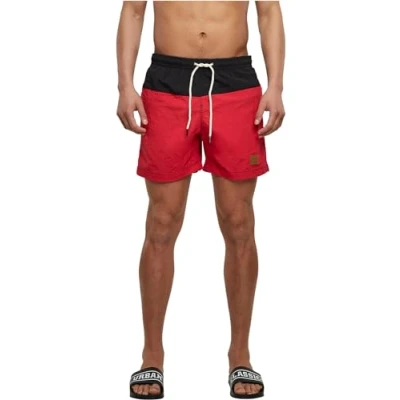 Image of Urban Classics Swimming shorts, Men&#039;s, Size: 5XL, Black/red